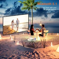 Auking Projektör - WiFi ve Bluetooth - 5G 1080P - 4K Destekli, 6D/4P