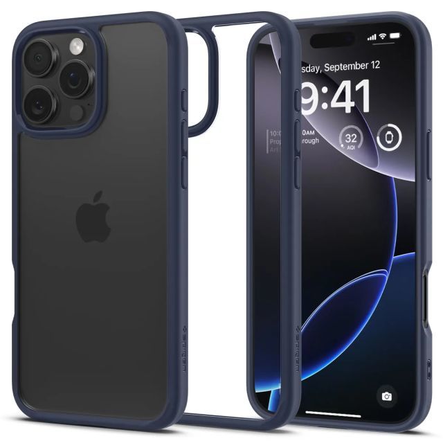 Spigen Ultra Hybrid [Sararma Önleyici] iPhone 16 Pro Max Kılıf iPhone 16 Pro Max Lacivert