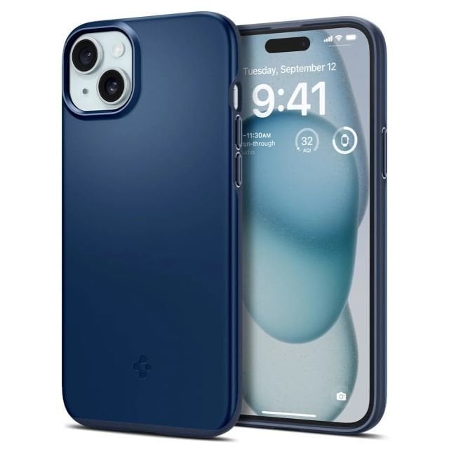 Spigen iPhone 15 Thin Fit [Askeri Derecede Koruma] Kılıfı  Navy Blue