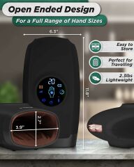 Lunix LX7 Dokunmatik Ekranlı Elektrikli El Masaj Cihazı, Sıkıştırmalı - Siyah