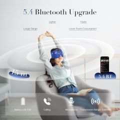 LC-dolida Yan Uyuyanlar İçin İpek Uyku Maskesi Kulaklık - Bluetooth 5.4 - Mavi