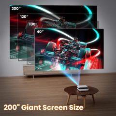 HAPPRUN 1080P 9500L Taşınabilir Dış Mekan Bluetooth Film Projektörü -100 Inc