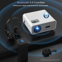 HOMPOW Mini Taşınabilir Projektörler - WiFi ve Bluetooth’lu 4K Destekli