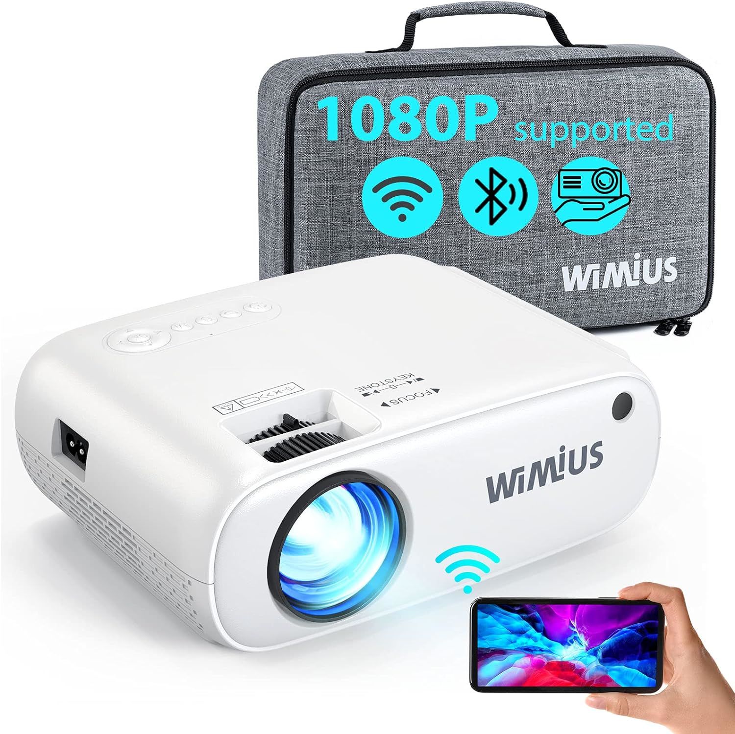 WiMiUS W2 Mini Projektör 1080p Full HD ve 250 Inc Ekran Desteği