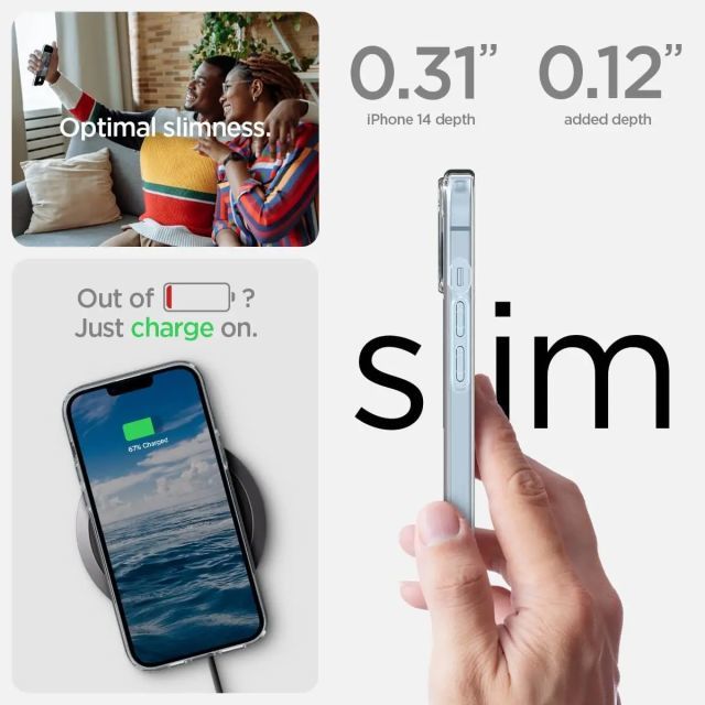 Spigen Ultra Hybrid (MagFit) [Sararma Önleme Teknolojisi] iPhone 14 İçin  Kılıf (2022)  White