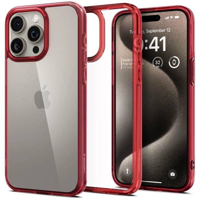 Spigen Ultra Hybrid iPhone 15 Plus Kılıf (2023) iPhone 15 Pro Deep Red