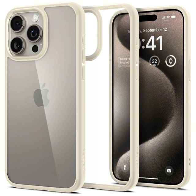 Spigen Ultra Hybrid iPhone 15 Plus Kılıf (2023) iPhone 15 Pro Max Mute Beige