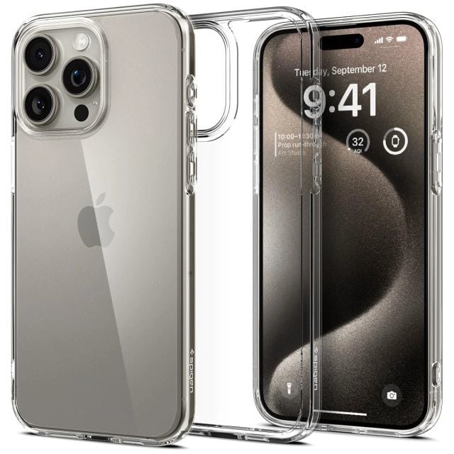 Spigen Ultra Hybrid iPhone 15 Plus Kılıf (2023) iPhone 15 Pro Max Crystal Clear