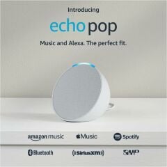 Echo Pop - Tam Ses Kompakt Akıllı Hoparlör - Buzul Beyazı