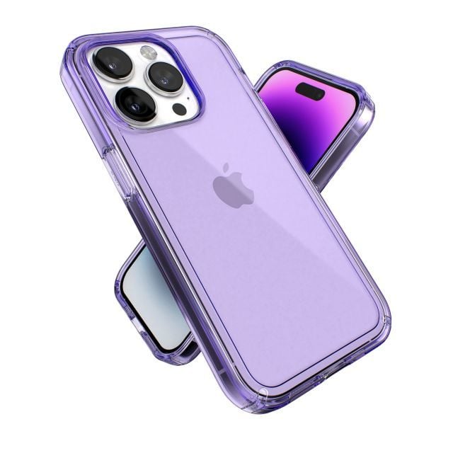 Speck iPhone 14 Pro Kılıfı Amethyst Purple/Clear