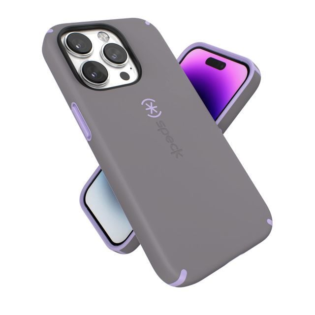 Speck iPhone 14 Pro Kılıfı Cloudy Grey/Spring Purple