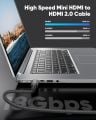 Highwings 4K 60Hz Yüksek Hızlı HDMI - Mini HDMI Kablosu 2.0 Kablo Siyah 1