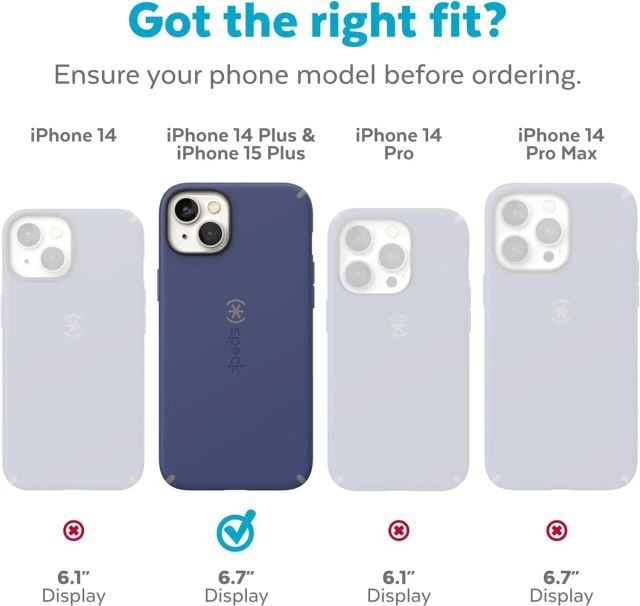 Speck iPhone 15 Plus & 14 Plus Kılıfı Mystery Blue/Faded Denim