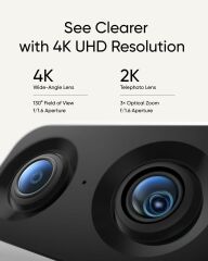 eufy Security İç Mekan Kamerası S350, Çift Kamera, 4K UHD Çözünürlüklü