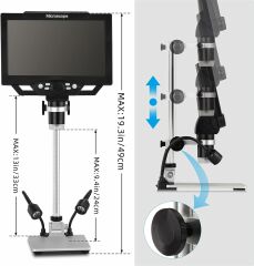 Koolertron 12MP 1600X Büyütme 9 Inc LCD Dijital Mikroskop