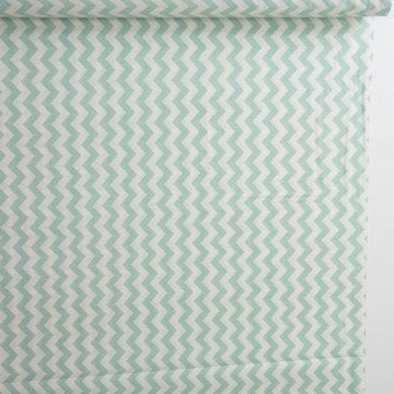 Zigzag Aqua Poplin Kumaş