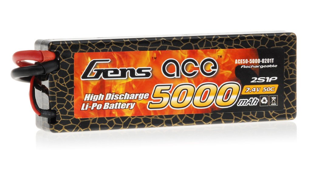 Gens 7.4v 5000mah 50C 2S LiPo (Hardcase)