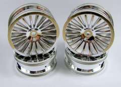 18-Spoke Chrome Wheel 24mm 1/10 Rc Jant Hex 12mm (4 Adet)