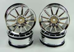 10-Spoke Chrome Wheel G24mm 1/10 Rc Jant Hex 12mm (4 adet)