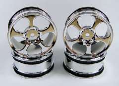 5-Spoke Chrome Wheel G:24mm 1/10 Rc Jant Hex 12mm (4 adet)