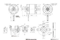 X3520-880KV 1360W 3-4S Fırçasız Rc Uçak Motoru