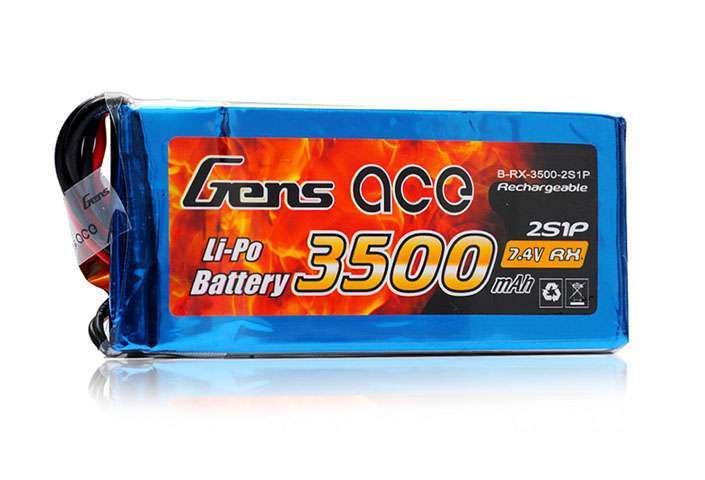 Gens Ace 7.4v 3500mah 2S Alıcı-Verici İçin LiPo (Soket Yok)