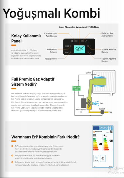 Warmhaus Ewa 24 20.640 Kc/H Premix Yoğuşmalı Kombi