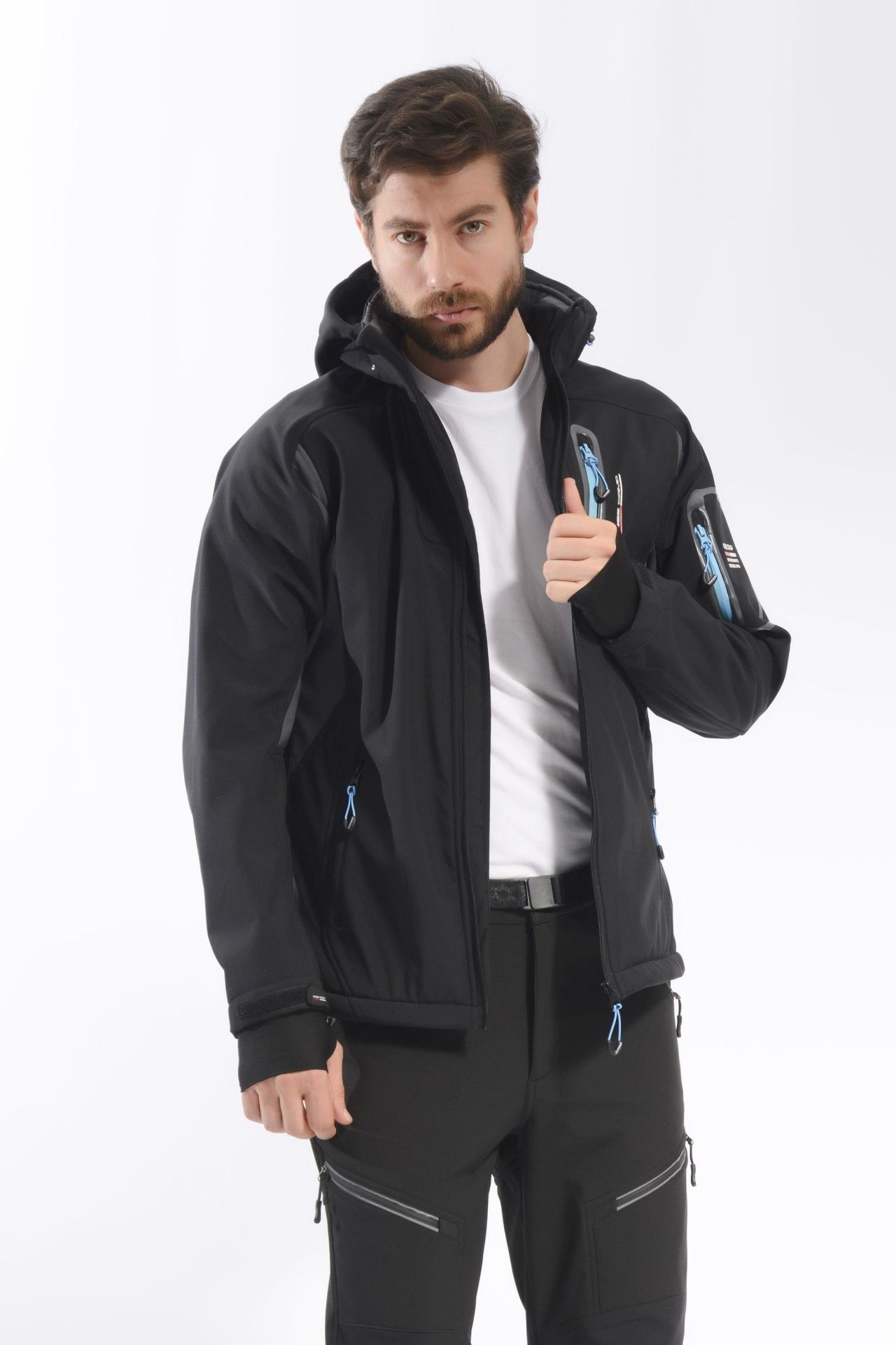 Freecamp Eagle Softshell Ceket-SİYAH-MAVİ