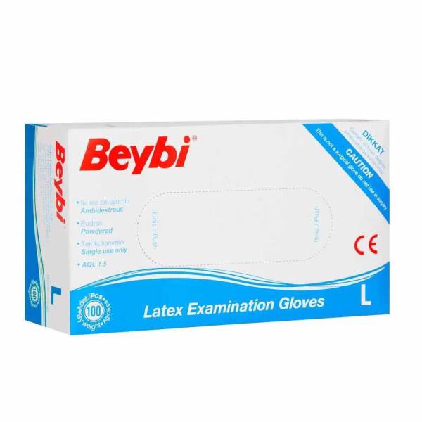 Beybi Muayene Eldiveni Pudralı Lateks L-100'Lü