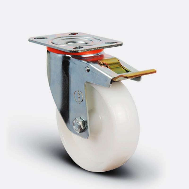 Колесо проигрывателя полиамидное (костяное) с тормозом диаметром 100х30