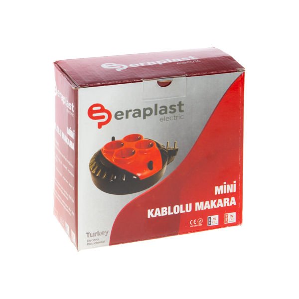 Eraplast Seyyar Plastik Kablo Makarası 4 Lü 5Mt Bakır