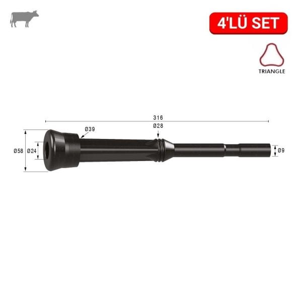 Üçgen Meme Lastiği  Ø27  (Kauçuk Memelik - 4 lü Paket)