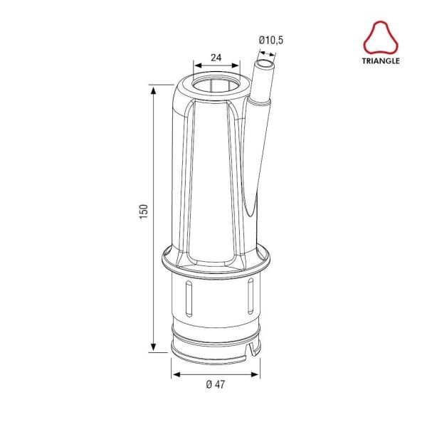 Meme Lastiği Kılıfı Üçgen Ø27  (Kırmızı) (4'lü)