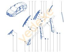 MEGANE IV Sol Ön Çamurluk Çıtası (Ayna Yan Plastiği)