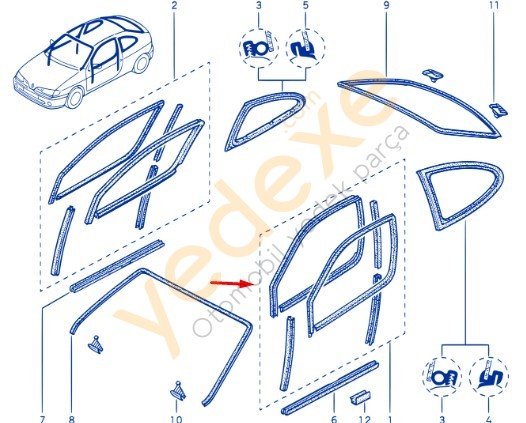 MEGANE COUPE Sol Cam Fitil Tk