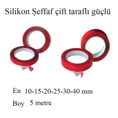 Silikon Şeffaf  Çift Taraflı Bant