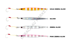 RYUJI SLIM JIG 120GR zebra glow