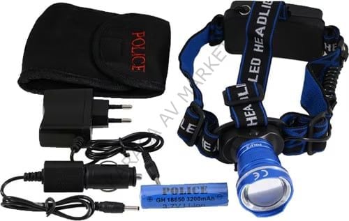 Police PS-1824 Cree T6 Led Zoom Şarj Edilebilir Kafa Feneri