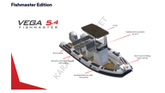 Northstar Vega 5,40 fiber tabanlı bot (Toz Boyalı Aluminyum T-top  ve Kaydırmaz dahil )