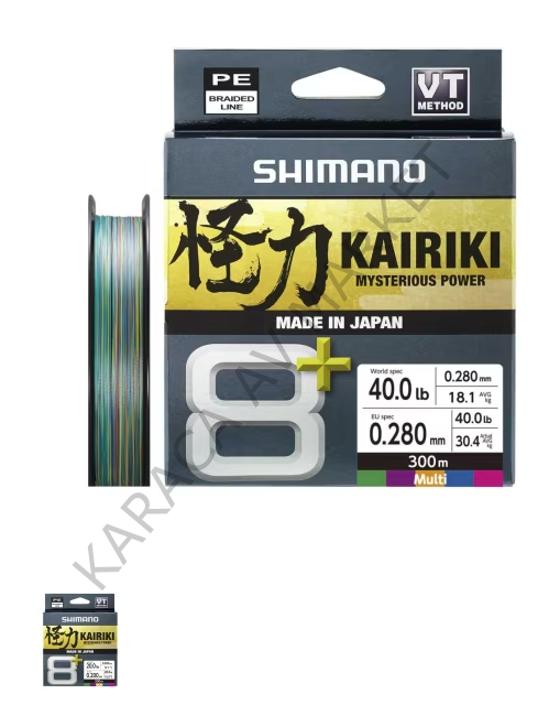 Shimano Örgü Misina Kairiki 8+ 300m 0.28mm 30.4kg Multi C.