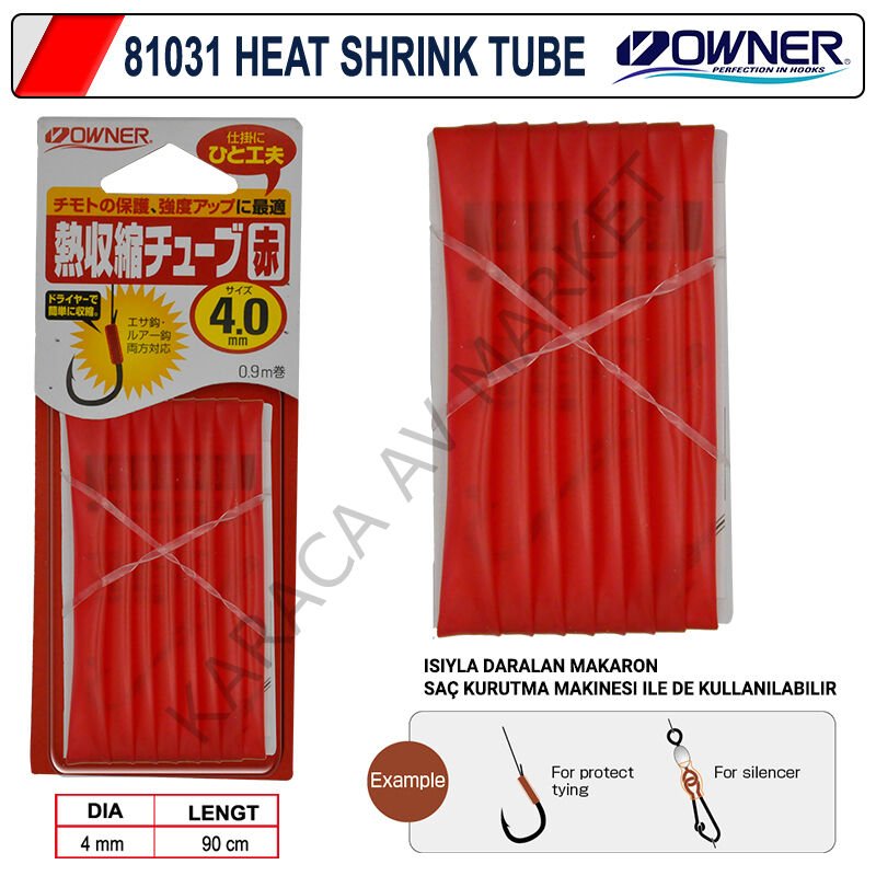 Owner 81031 Heat Shrink Tube 1.2m Red