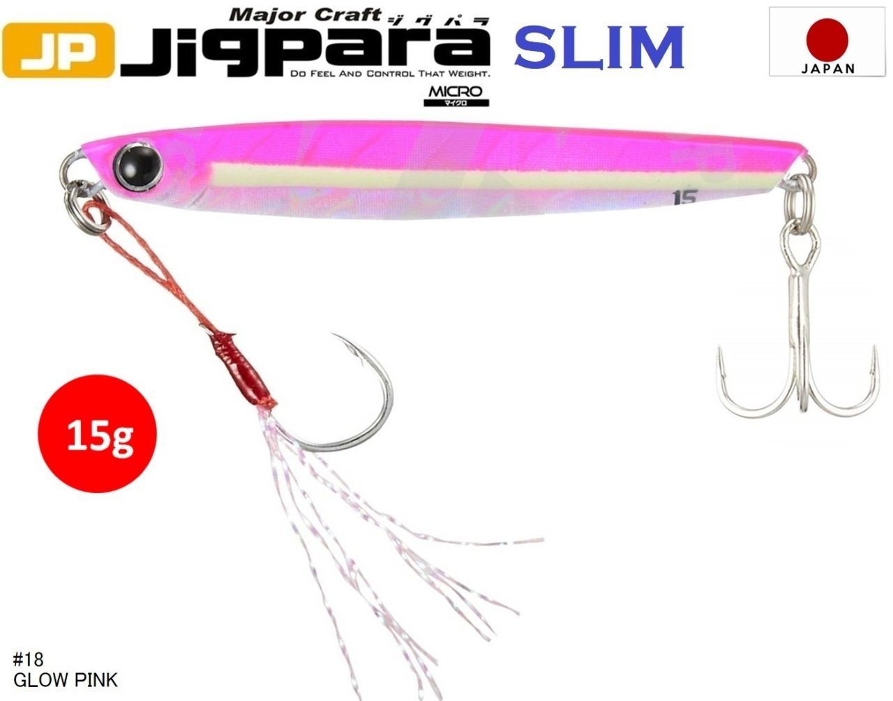 Major Craft Jigrapa Micro Slim JPMSL-15gr #18 Glow Pink