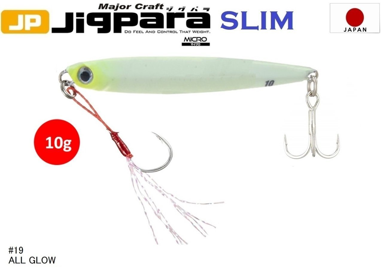 Major Craft Jigrapa Micro Slim JPMSL-10gr #19 All Glow