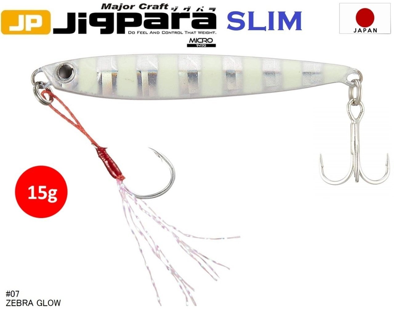 MajorCraft Jigrapa Micro Slim JPMSL-15gr #07 Zebra Glow