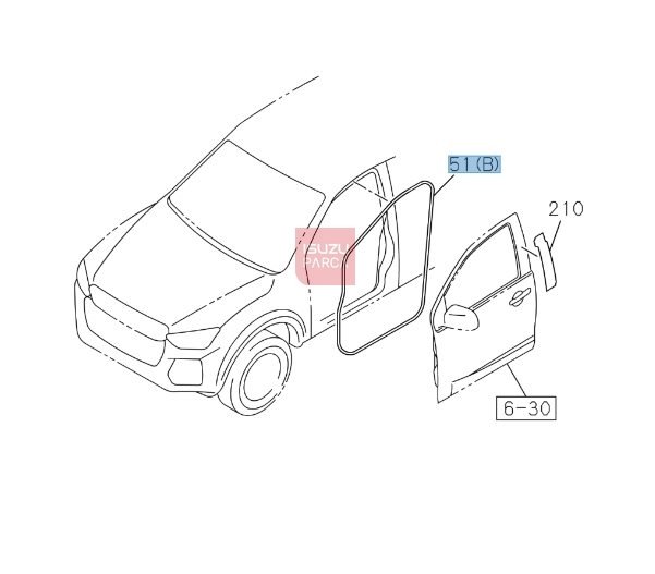 Fitil Kapı Çerçeve Ön Sağ / Sol D-max 2020- Orjinal (51B)