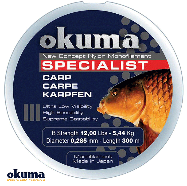 Okuma Carp 300 mt 12,00 lb 5,45 kg 0,28 mm Camou Misina