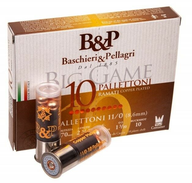 B&P BIG GAME COPPER BUCKSHOT 11/0 10 PELLETS - 12 CAL.