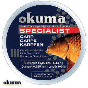 Okuma Carp 300 mt 28,00 lb 12,73 kg 0,43 mm Camou Misina