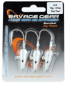 Savage gear Sandeel Jig Head 16g 3/0 - 3 Adet Real Pearl