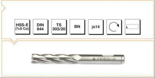 Makina Takım HSSE DIN 844/BN PARMAK FREZE 14 MM UZUN